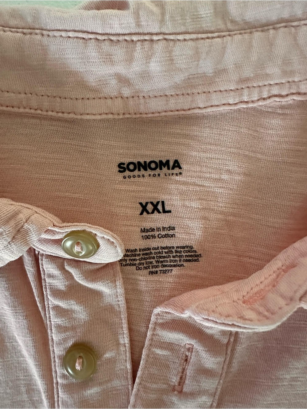 Sonoma‎ Light Pink Cotton Button-Front Shirt
